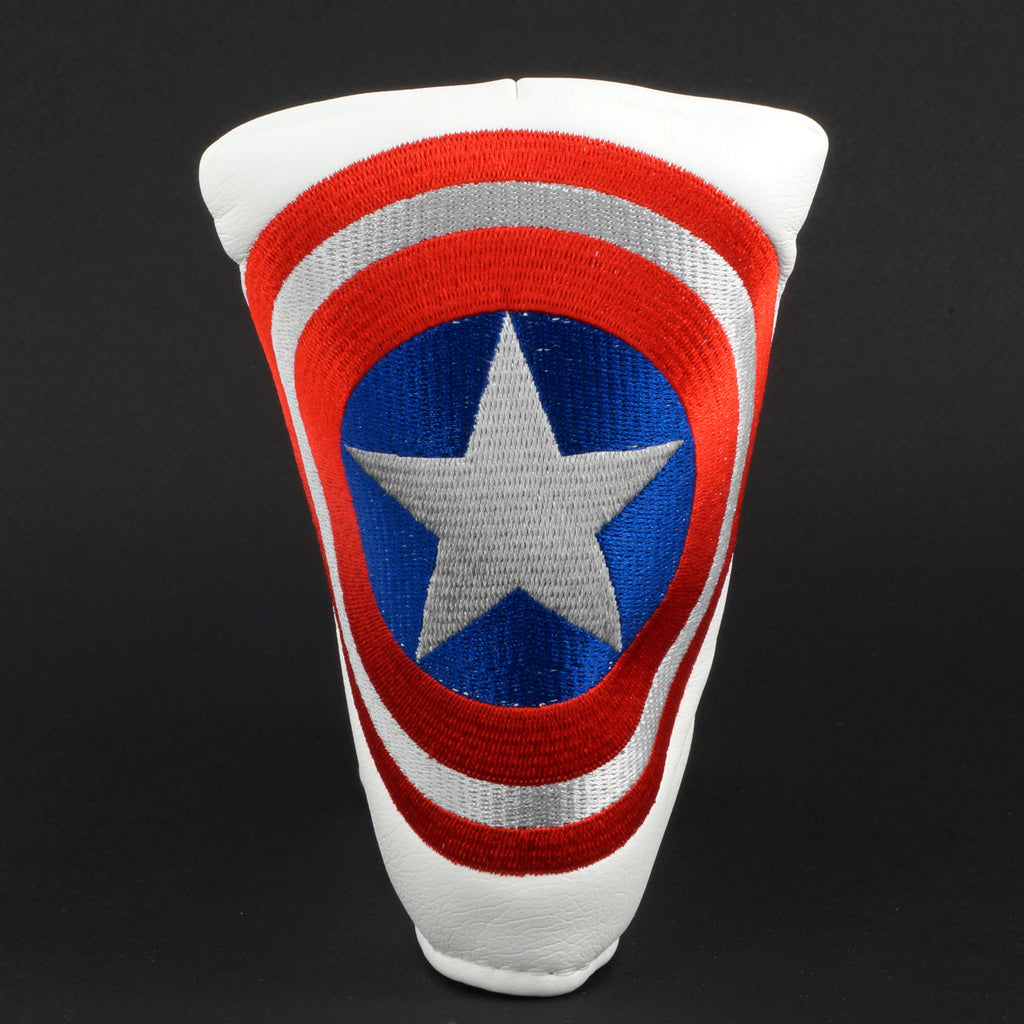 American Shield Blade Putter Head cover, White