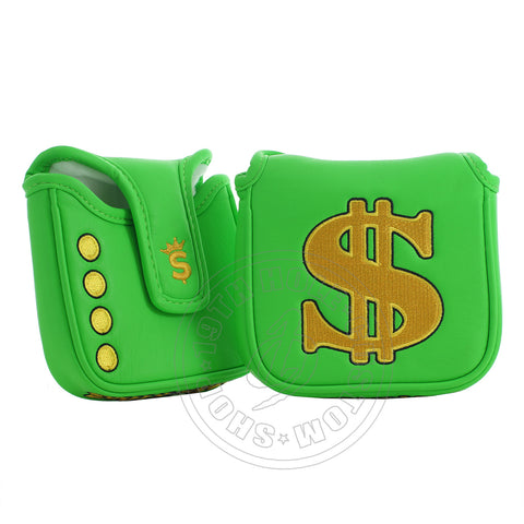 Green Cash is King Mallet Putter Head cover | 19th Hole Custom Shop