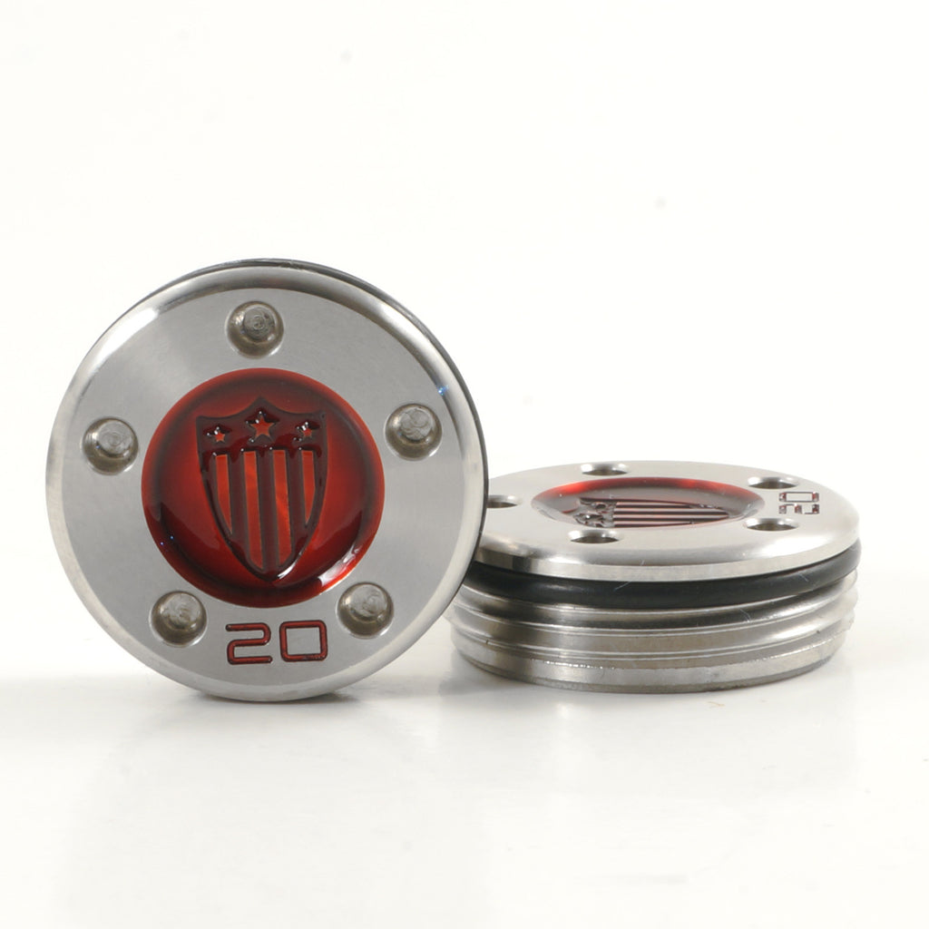 2 of USA Shield Red Scotty Cameron Putter Weights | 19th Hole custom Shop