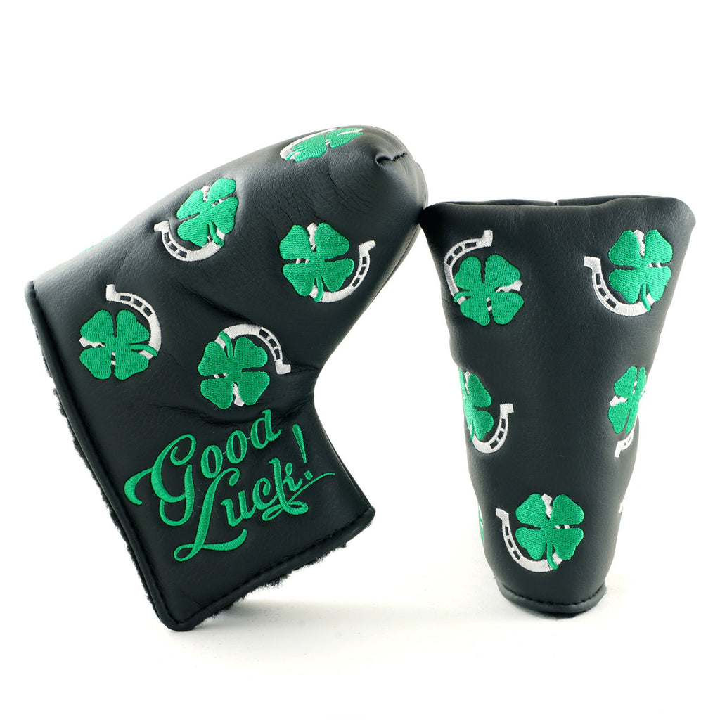 Black Clover & Horseshoe Blade & Mid Mallet Putter Head Cover | 19th Hole Custom Shop