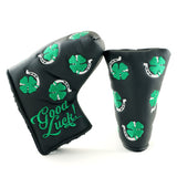 Black Clover & Horseshoe Blade & Mid Mallet Putter Head Cover | 19th Hole Custom Shop