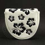 White Hibiscus Odyssey Golf Mallet Putter Head Cover | 19th Hole Custom Shop