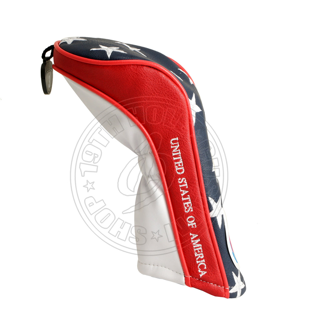 US Flag Stars and Stripes Fairway Metal Woods Head Cover, Blue/Red/White
