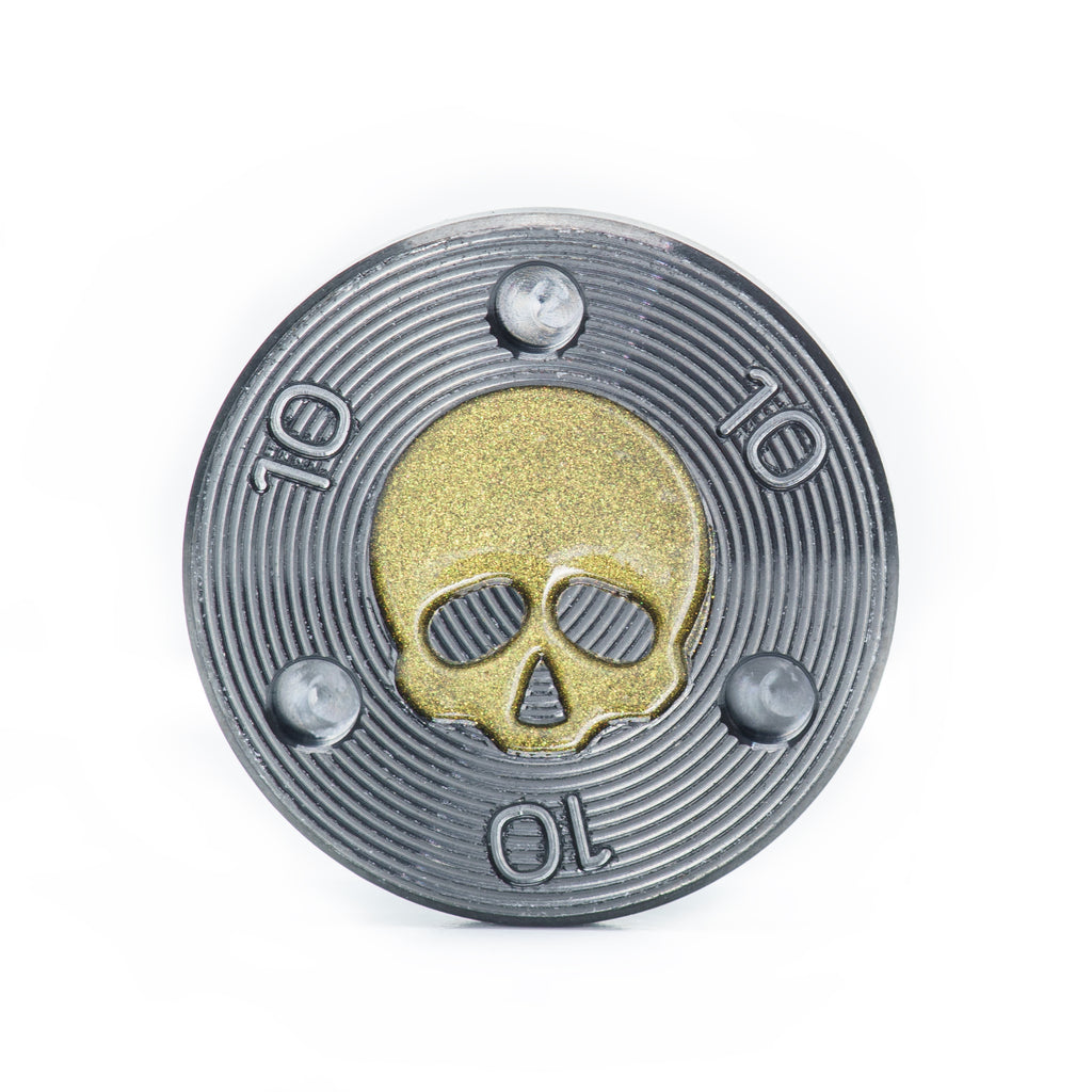 2 of Gold Skull TaylorMade TP Putter weights | 19th Hole Custom Shop