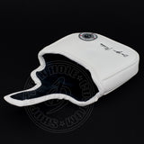 White Skull & Roses Magnetic Mallet Putter Head cover  | 19th Hole Custom Shop