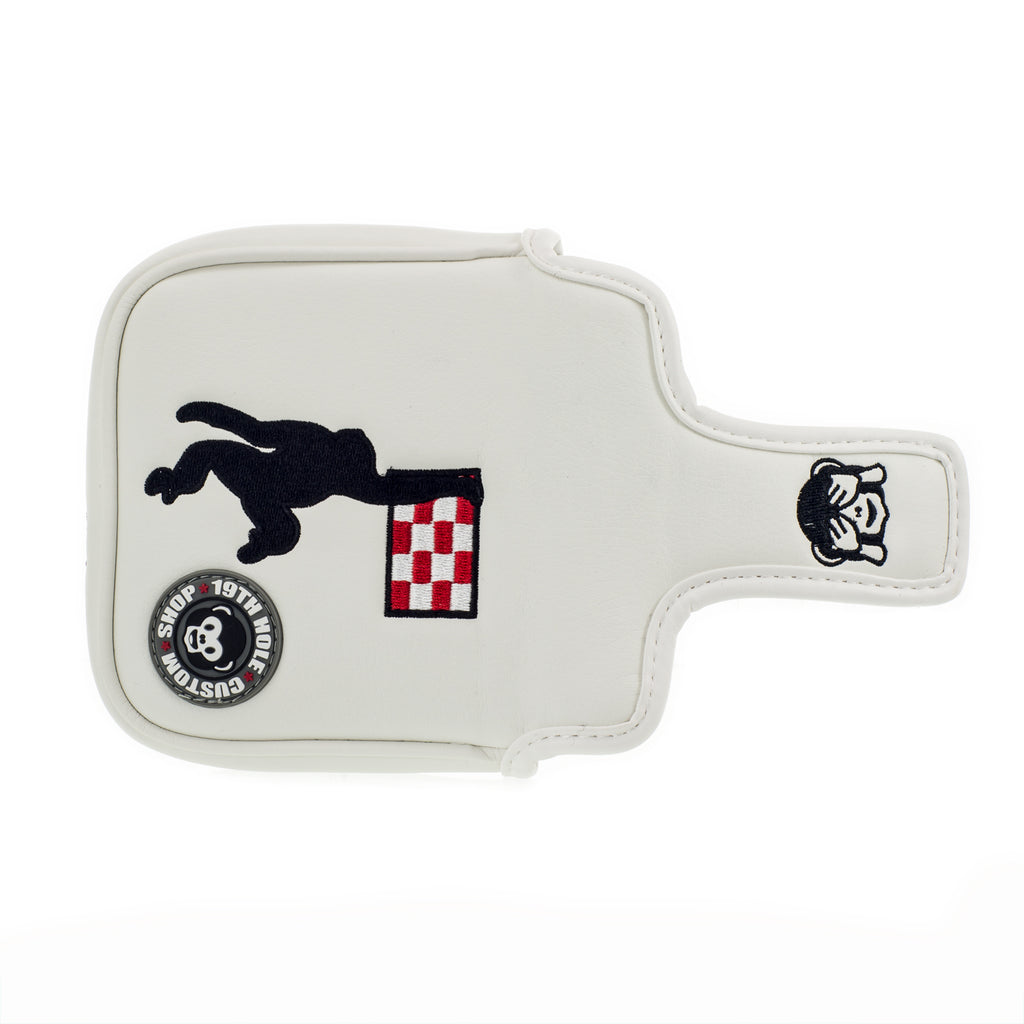 White Dancing Monkey Odyssey Mallet Putter Head cover | 19th Hole Custom Shop