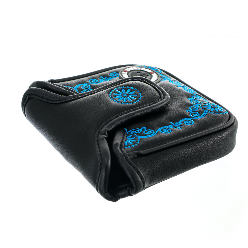 Black Dia de los Muertos Sugar Skull PXG Mallet Putter Head cover | 19th Hole Custom Shop