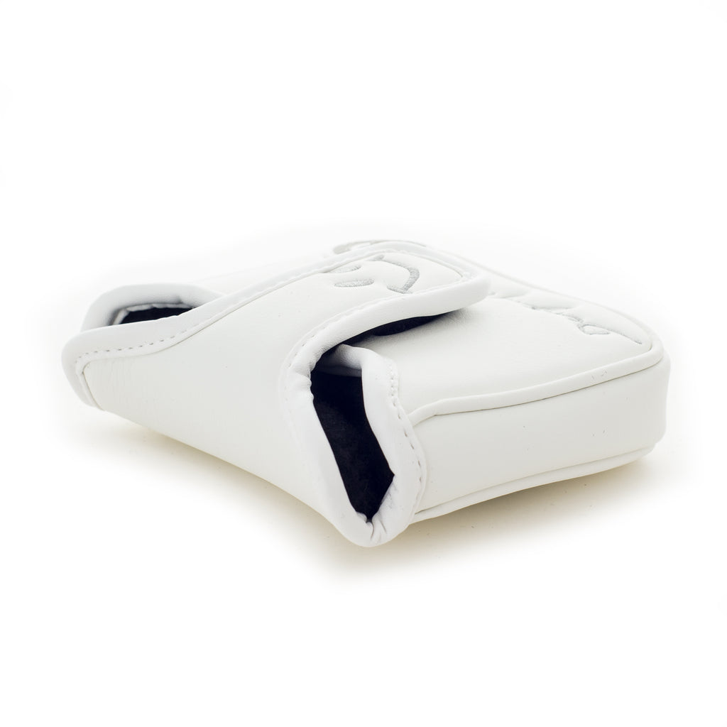 White Smile Face Magnetic Mallet Putter Head cover | 19th Hole Custom Shop