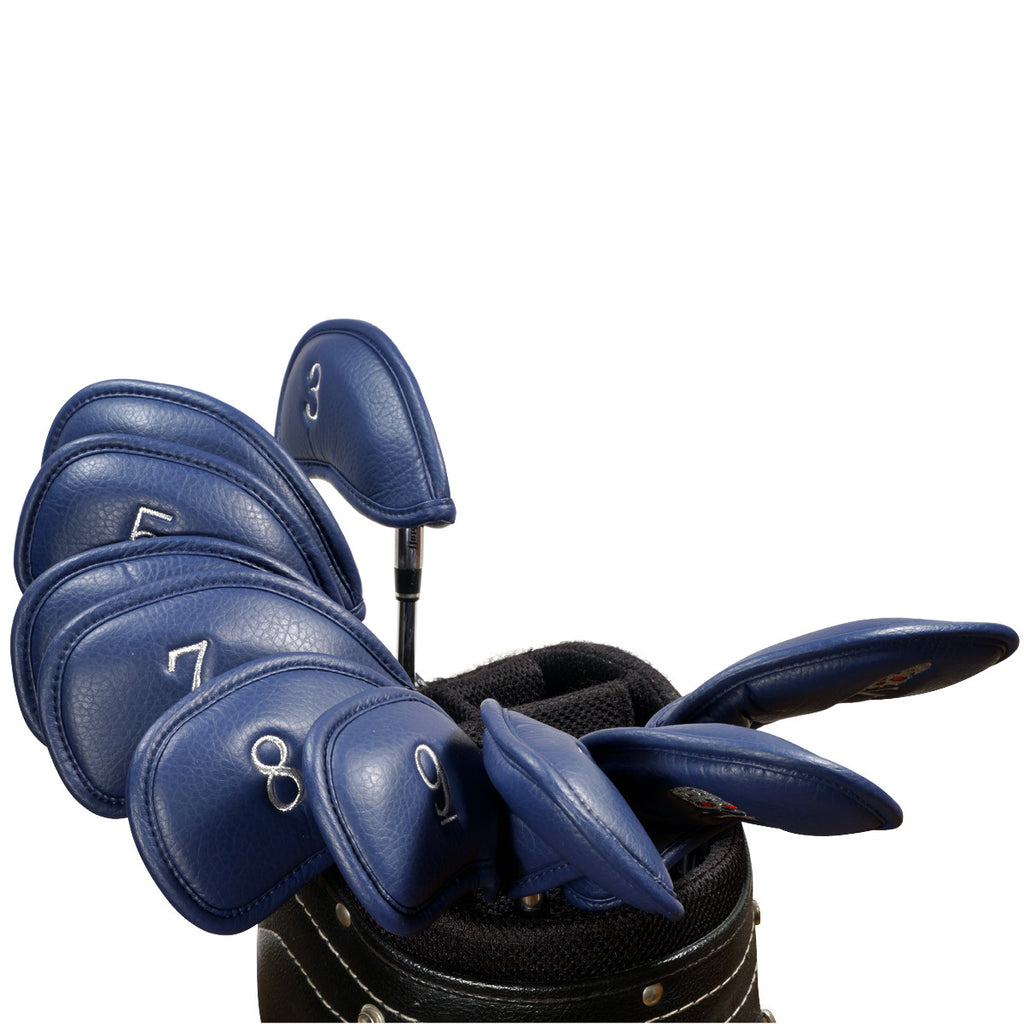 10 pc/Set PU Skull Golf Iron Club Head cover, Blue