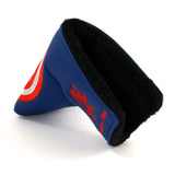 Blue Captain America Cobra Blade & Mid Mallet Putter Head Cover | 19th Hole Custom Shop