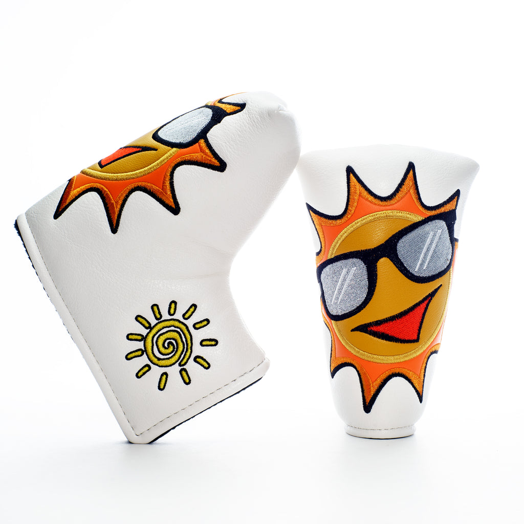 Summer Sun Sunglasses Blade Mid Mallet Putter Head cover | 19thHoleCustomShop