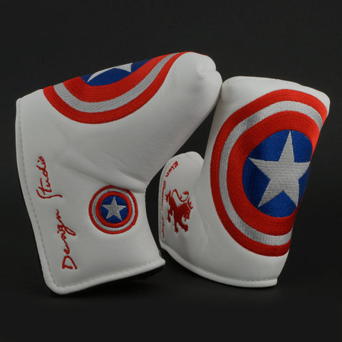 American Shield Blade Putter Head cover, White