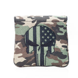 US Flag Punisher Skull High-MOI Mallet Putter Magnetic Headcover, RH, Camouflage Canvas
