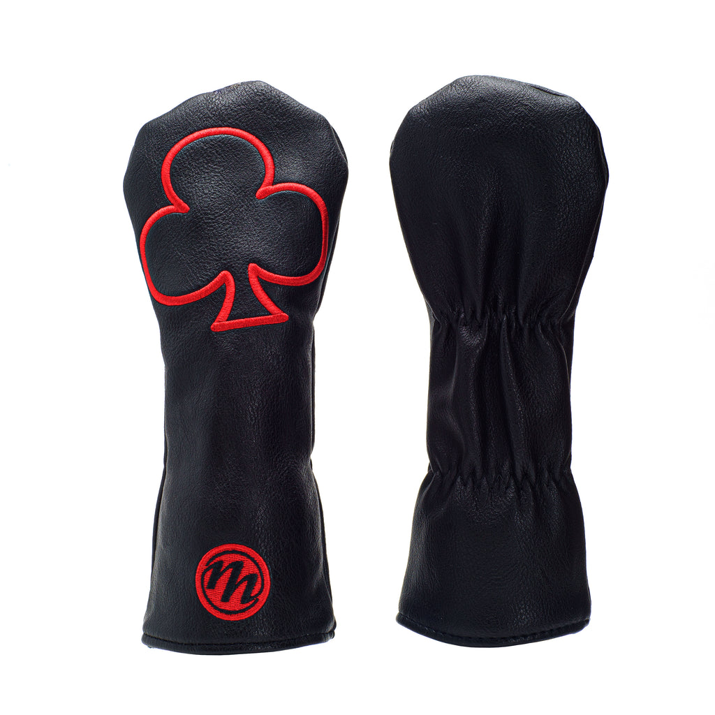 Black Playing Card Clubs golf Hybrid Head cover - 19thHoleCustomShop