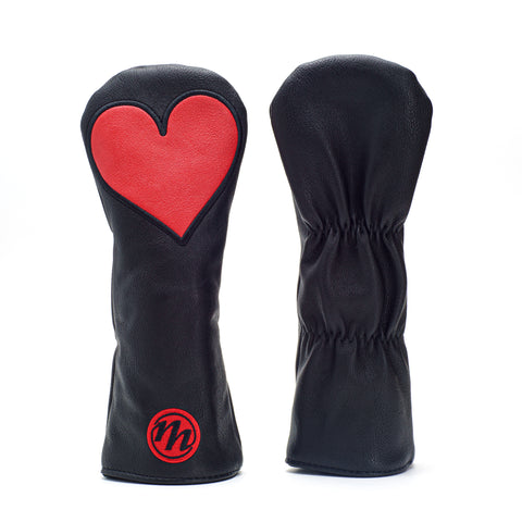 Black Playing Card Hearts Golf Fairway Wood Head cover - 19thHoleCustomShop