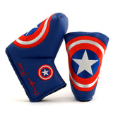 Blue Captain America Blade & Mid Mallet Putter Head Cover | 19th Hole Custom Shop