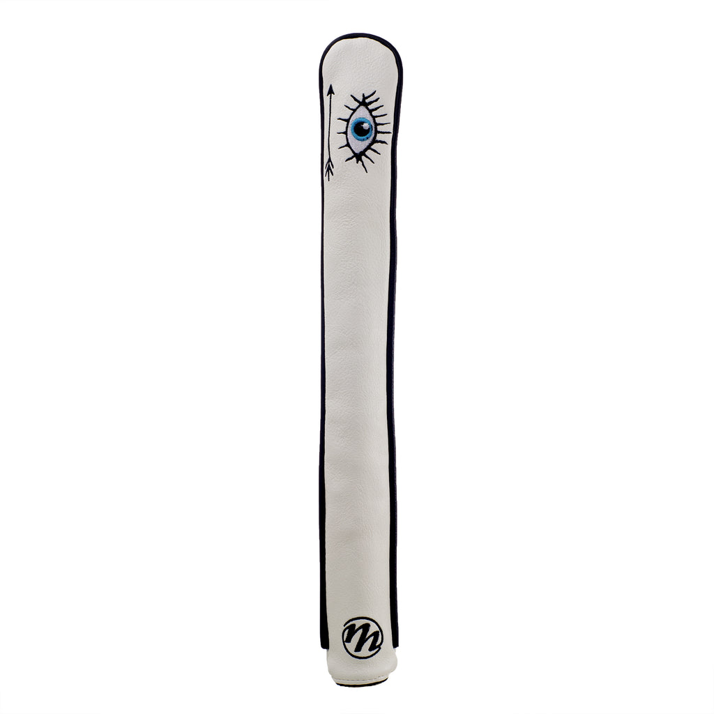 Eye and Arrow Golf Alignment Stick Cover White | 19th Hole Custom Shop