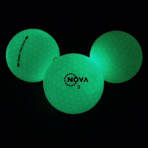 Dark Tracker LED Light-up Golf Ball, Green, 3-pack