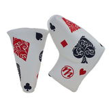 White Playing Card Suite Blade & Mid Mallet Putter Head cover | 19th Hole Custom Shop
