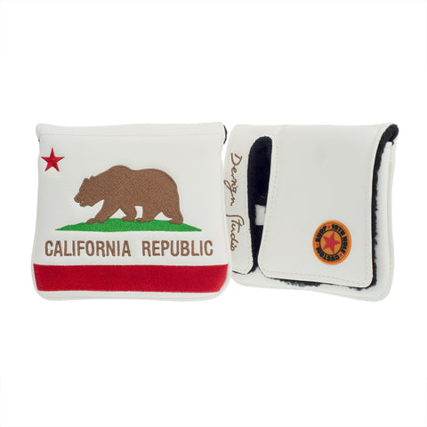 White California Republic Right Hand Mallet Putter Head cover | 19th Hole Custom Shop