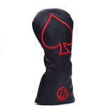 Black Playing Card Spade Golf Driver Head cover - 19thHoleCustomShop