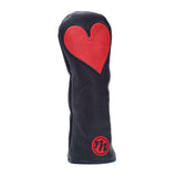 Black Playing Card Hearts Golf Fairway Wood Head cover - 19thHoleCustomShop
