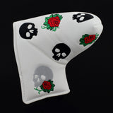 White Skull and Roses Scotty Cameron Blade & Mid Mallet Putter head Cover | 19th Hole Custom Shop