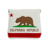 White California Republic Right Hand Scotty Cameron Mallet Putter Head cover | 19th Hole Custom Shop