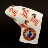 White US Flag Dancing Scottie Odyssey Dog Blade & Mid Mallet Putter Head Cover | 19th Hole Custom Shop