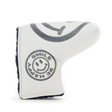 White Smile Face Odyssey Blade Mid Mallet Putter Head Cover | 19th Hole Custom Shop