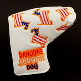 White US Flag Dancing Scottie Bettinardi Dog Blade & Mid Mallet Putter Head Cover | 19th Hole Custom Shop