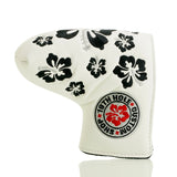 White Hibiscus Odyssey Blade Mid Mallet Putter Head Cover | 19th Hole Custom Shop