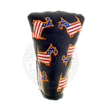 Black US Flag Dancing Scottie Dog Benttinardi Blade Mid Mallet Putter | 19th Hole Custom Shop