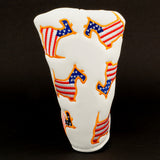 White US Flag Dancing Scottie Scotty Cameron Dog Blade & Mid Mallet Putter Head Cover | 19th Hole Custom Shop