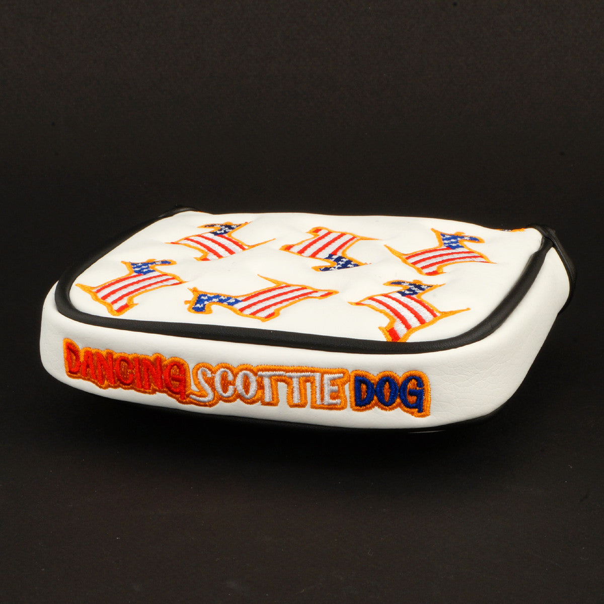 White US Flag Scottie Dog Mallet Putter Head cover 19th Hole Custom