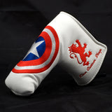 White American Shield Magnetic Blade Putter Head cover | 19th Hole Custom Shop