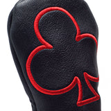 Black Playing Card Clubs golf Hybrid Head cover - 19thHoleCustomShop