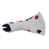 White Playing Card Suite TaylorMade Blade Mid Mallet Putter Head cover | 19th Hole Custom Shop