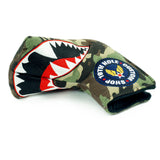 Camouflage Canvas Shark Mouth Blade & Mid Mallet Putter Head Cover  | 19th Hole Custom Shop