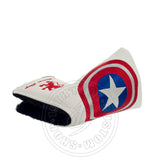 White Captain America Bettinardi Blade and Mid Mallet Putter Head Cover | 19th Hole Custom Shop