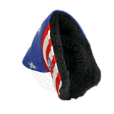 Blue US Flag Stars & Stripes Blade Mid Mallet Putter Head Cover | 19th Hole Custom Shop