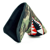 Camouflage Canvas Fighter Plane Magnetic Blade & Mid Mallet Putter Head Cover  | 19th Hole Custom Shop