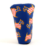 Blue US Flag Dancing Scottie Dog Ping Blade and Mid Mallet Putter Head Cover | 19th Hole Custom Shop
